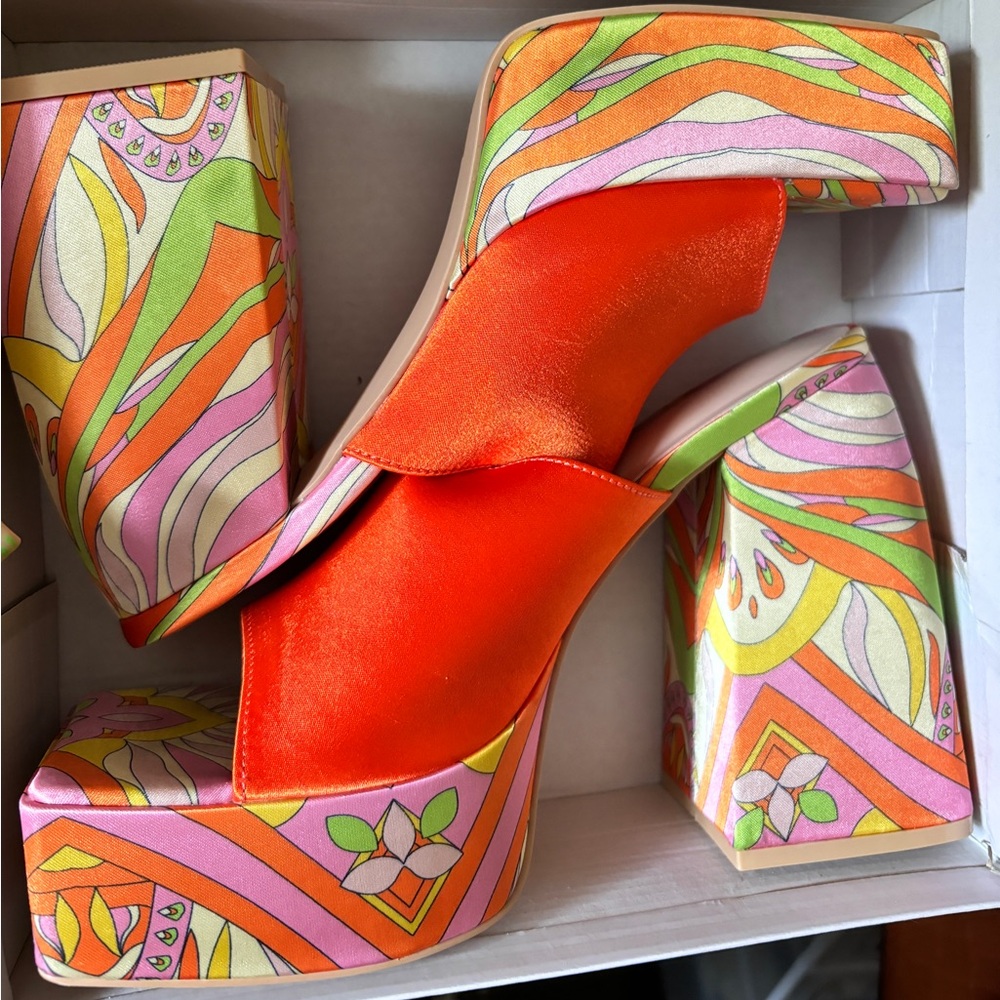 Platform slide on wedges